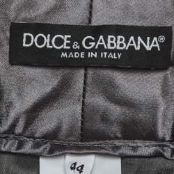 مملوكة مسبقًا Dolce & Gabbana Burgundy/Grey Floral Jacquard Straight Pants M