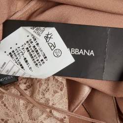 Pre Owned Dolce & Gabbana Beige Silk Lace Detail Camisole S