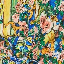 Pre Owned Dolce & Gabbana Multicolor Floral Print Silk Frilled Jumpsuit M