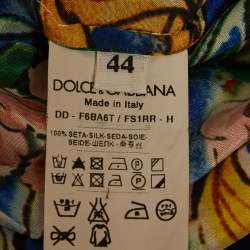 Pre Owned Dolce & Gabbana Multicolor Floral Print Silk Frilled Jumpsuit M