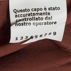 Pre Owned Dolce & Gabbana Brown Satin Lace Detail Top M