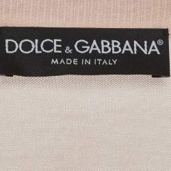 Pre Owned Dolce & Gabbana Pink Floral Applique Cashmere Sweater M