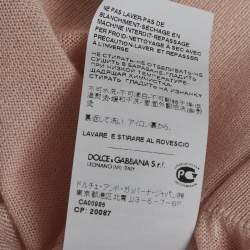 Pre Owned Dolce & Gabbana Pink Floral Applique Cashmere Sweater M
