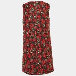 Pre Owned فستان قصير بلا أكمام جاكار أسود دولتشي أند غابانا مقاس كبير