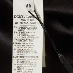 Pre Owned فستان قصير بلا أكمام جاكار أسود دولتشي أند غابانا مقاس كبير