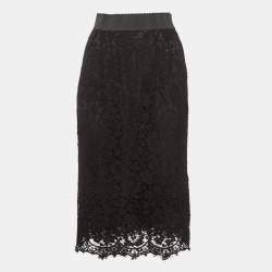 مملوكة مسبقًا Dolce & Gabbana Black Lace Midi Skirt S