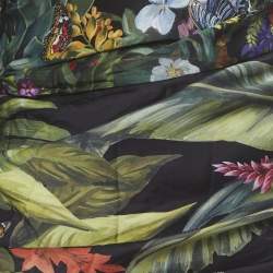 مملوكة مسبقًا Dolce & Gabbana Multicolor Jungle Print Silk One-Shoulder Ruched Dress S