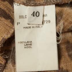 Pre Owned طقم بلوزة وتنانة جيرسي بنقشة ليوبارد بني دولتشي آند غابانا مقاس صغير/متوسط (سمول/ميديوم)