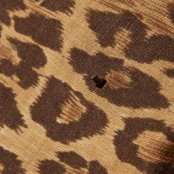 Pre Owned طقم بلوزة وتنانة جيرسي بنقشة ليوبارد بني دولتشي آند غابانا مقاس صغير/متوسط (سمول/ميديوم)