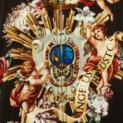 Pre Owned Dolce & Gabbana Black Floral Print Velvet Bomber Jacket XL