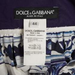 Pre Owned Dolce & Gabbana Blue Majolica Print Poplin Set M