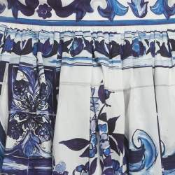 Pre Owned Dolce & Gabbana Blue Majolica Print Poplin Set M