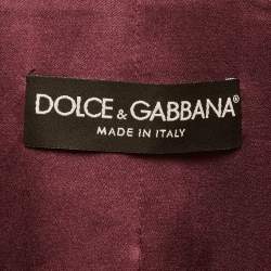 Pre Owned Dolce & Gabbana Black Wool Filigree Logo Embroidered Blazer M