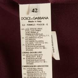 Pre Owned Dolce & Gabbana Black Wool Filigree Logo Embroidered Blazer M