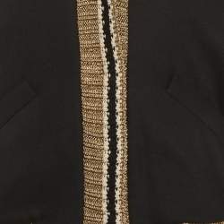 Pre Owned Dolce & Gabbana Black Lurex Knit Trim Gabardine Jacket S