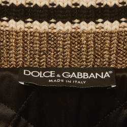 Pre Owned Dolce & Gabbana Black Lurex Knit Trim Gabardine Jacket S