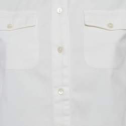 مملوكة مسبقًا Dolce & Gabbana White Cotton Half Placket Blouse S