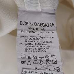 مملوكة مسبقًا Dolce & Gabbana White Cotton Half Placket Blouse S