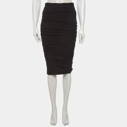 مملوكة مسبقًا Dolce & Gabbana Black Jersey Ruched Pencil Skirt S