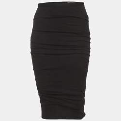مملوكة مسبقًا Dolce & Gabbana Black Jersey Ruched Pencil Skirt S
