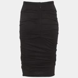 مملوكة مسبقًا Dolce & Gabbana Black Jersey Ruched Pencil Skirt S