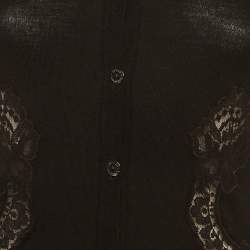 Pre Owned كارديغان حياكة دولتش و غابانا أسود مع دانتيل مقاس متوسط