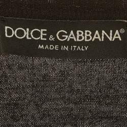 Pre Owned Dolce & Gabbana Black Lace Trim Knit Cardigan M