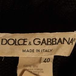 Pre Owned كنزة دولتشي أند غابانا تريكو سوداء بياقة عالية مقاس صغير