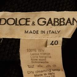 Pre Owned كنزة دولتشي أند غابانا تريكو سوداء بياقة عالية مقاس صغير