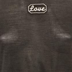 Pre Owned Dolce & Gabbana Grey Applique Jersey T-Shirt S