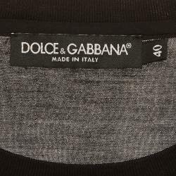 Pre Owned Dolce & Gabbana Grey Applique Jersey T-Shirt S