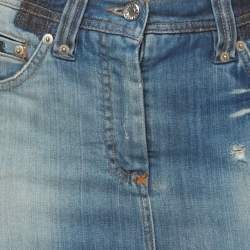 Pre Owned Dolce & Gabbana Blue Faded Denim Pencil Skirt S