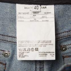 Pre Owned Dolce & Gabbana Blue Faded Denim Pencil Skirt S