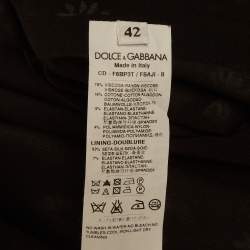 Pre Owned Dolce & Gabbana Black Floral Print Crepe Mini Dress M