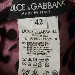 Pre Owned توب ساتان بنقشة الفهد الأرجوانية دولتشي آند غابانا مقاس متوسط