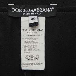Pre Owned Dolce & Gabbana Black Crepe Skinny Trousers S