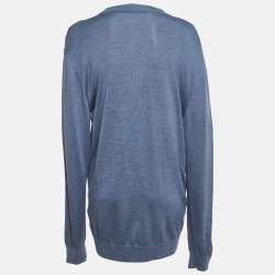 Pre Owned كاردايجان دولتشي & غابانا تريكو حرير أزرق مقاس كبير جدًا - إكسترا لارج