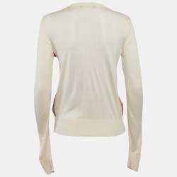 Pre Owned كارديغان دولتشي آند غابانا تريكو حرير مطبوع مقاس متوسط - ميديم