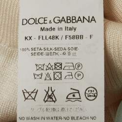 Pre Owned كارديغان دولتشي آند غابانا تريكو حرير مطبوع مقاس متوسط - ميديم