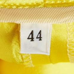 مملوكة مسبقًا Dolce & Gabbana Yellow Satin Belted Trousers M