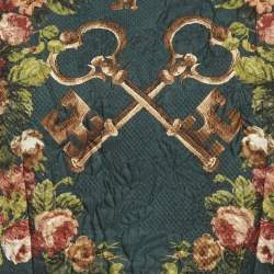 Pre Owned فستان دولتشي  أند غابانا قصير جاكار طباعة زهور زجاجة خضراء مقاس صغير