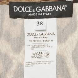 Pre Owned Dolce & Gabbana Brown Leopard Print Silk Kaftan Dress S