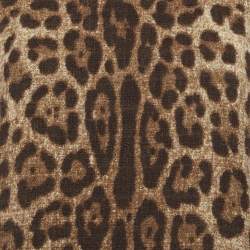 Pre Owned Dolce & Gabbana Brown Leopard Print Cotton Mini Dress S