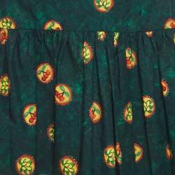 Pre Owned Dolce & Gabbana Green Cherry Print Cotton Mini Skirt L