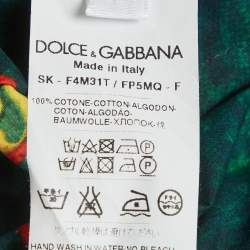 Pre Owned Dolce & Gabbana Green Cherry Print Cotton Mini Skirt L