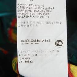 Pre Owned Dolce & Gabbana Green Cherry Print Cotton Mini Skirt L