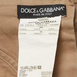 Pre Owned Dolce & Gabbana Beige Denim Back Lace Up Jeans M/Waist 32"
