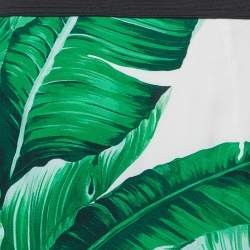 Pre Owned Dolce & Gabbana Green Tropical Print Crepe Pencil Skirt L