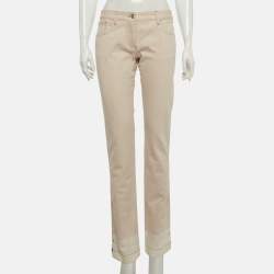 Pre Owned Dolce & Gabbana Beige Denim Straight Fit Jeans M/ Waist 32"