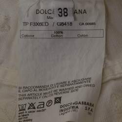 Pre Owned Dolce & Gabbana White Denim Straight Fit Jeans S/ Waist 27"